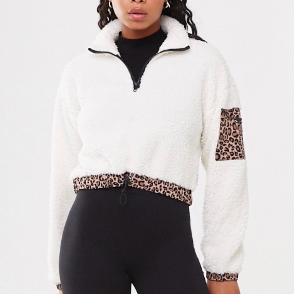Faux Shearling Leopard Pullover